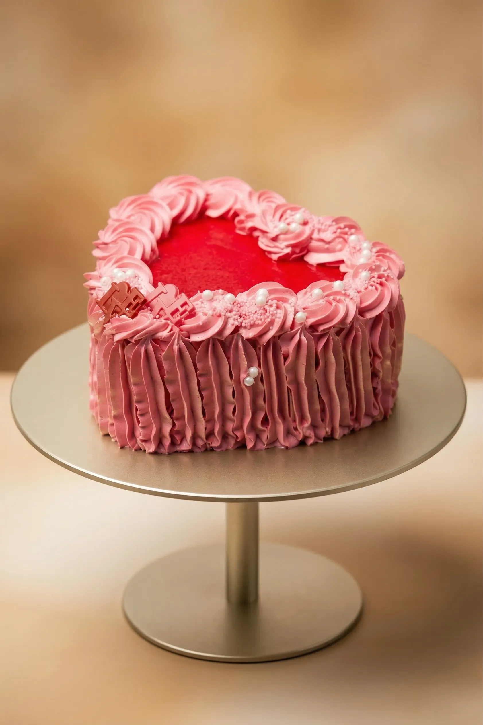 Szív ❤️ alakú torta eper ízű